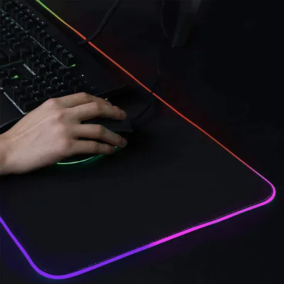 Высококачественный светодиодный коврик для мыши с подсветкой 15 цветов RGB игровой