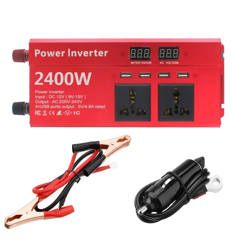 

Инвертор 2400 Вт, преобразователь 12 В/24 В в 220 В, инвертор немодулированного синусоидального сигнала, преобразователь напряжения с ЖК-дисплеем...