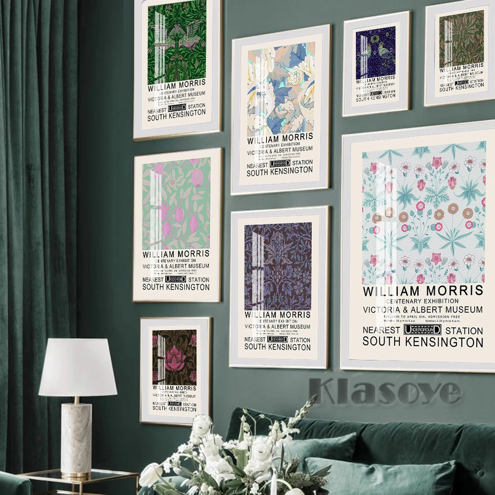 

William Morris Flower Plant Abstract Pattern Art Prints Exhibition Museum Retro Poster Gallery Wall Decor Canvas Painting Gift