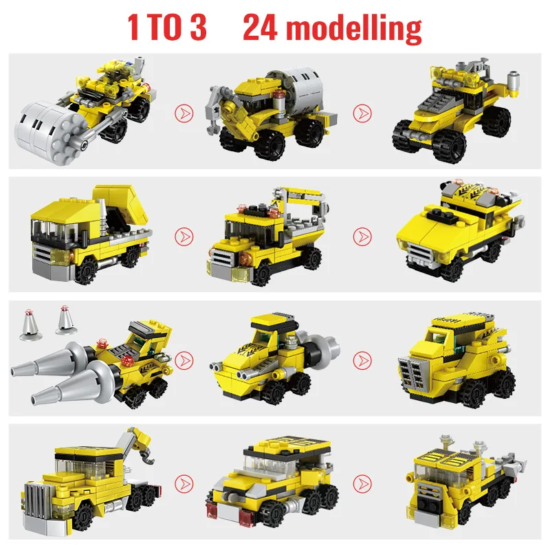 

City Construction Engineering Truck Car Building Blocks High-tech Creator Crane Excavator Figures Bricks DIY Toys For Boys