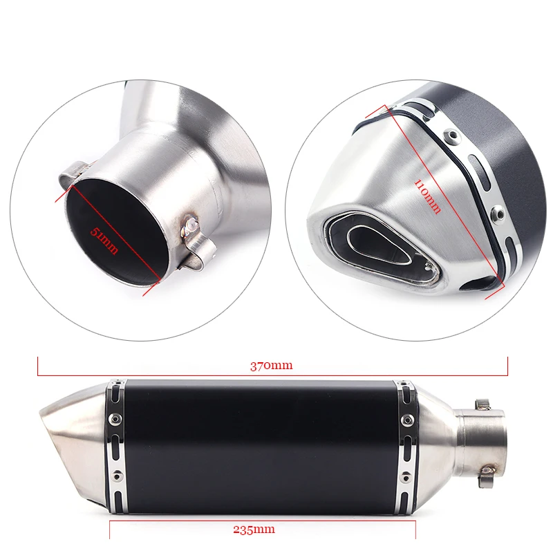 

Motorcycle Full System Exhaust Muffler Escape Middle Link Round Pipe Slip On For Kawasaki Z1000 2010-2017