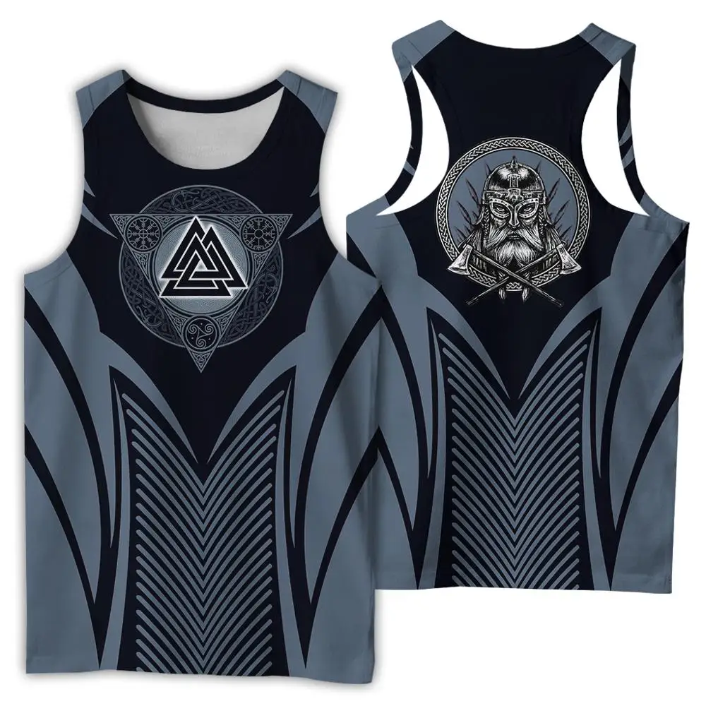 Viking symbol odin Tattoo 3D Printed men shirt vest Harajuku Fashion Sleeveless T-shirt summer streetwear Unisex tank tops