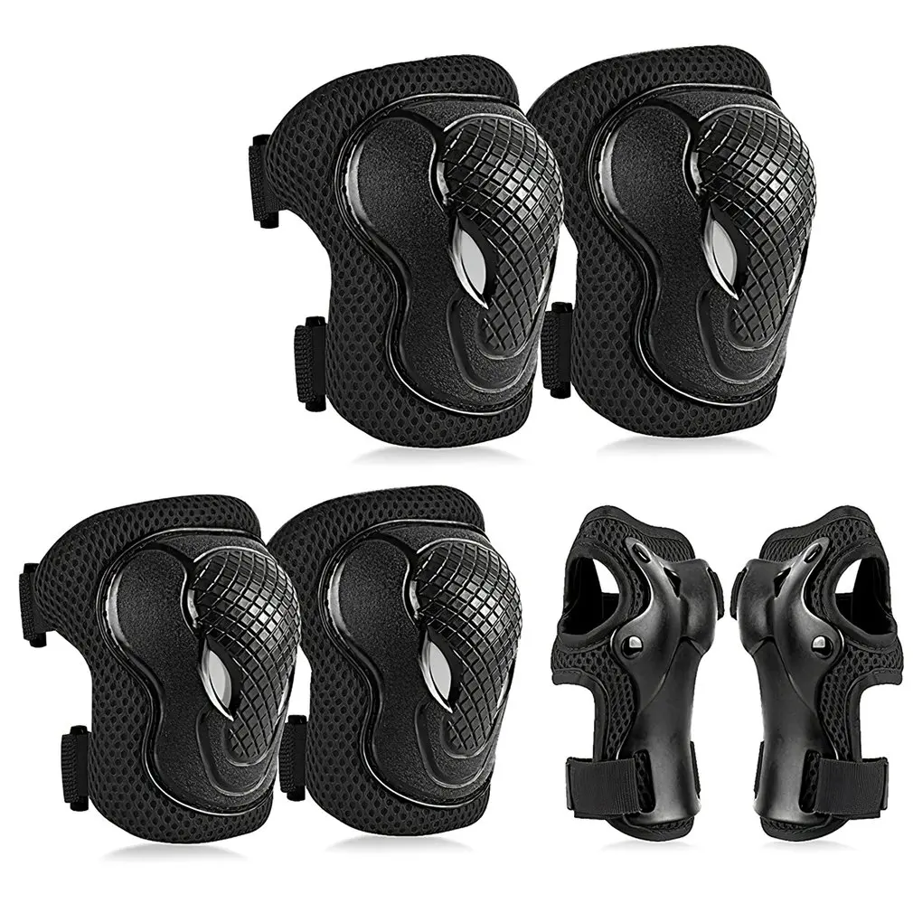 

6Pcs/Set Teens & Adult Knee Pads Elbow Pads Wrist Guards Protective Gear Set for Roller Skating, Skateboarding, Cycling Sports