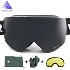 Брендовые лыжные очки VECTOR для мужчин и женщин, очки для катания на лыжах с двойными линзами UV400, незапотевающие очки для катания на лыжах и сноуборде, очки для взрослых