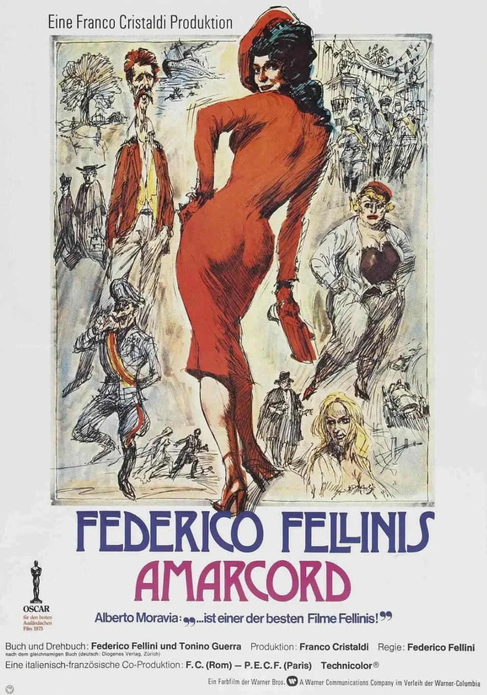 Я помню что итальянский фильм Amarcord ферико Феллини 1973 декоративный плакат
