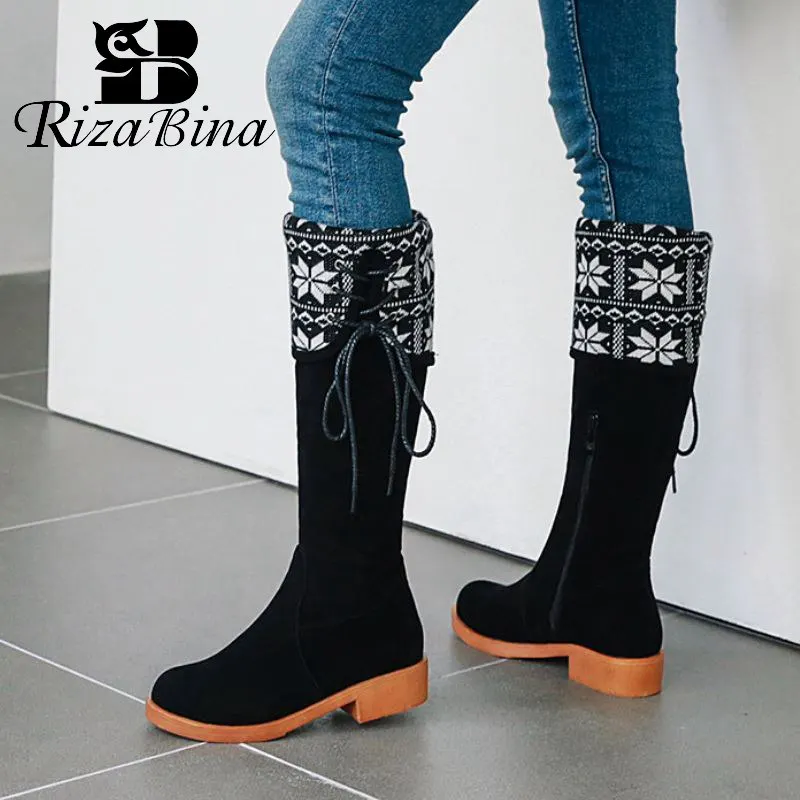 Женские сапоги до колена с вышивкой и круглым носком размеры 34 43|Сапоги колена| |