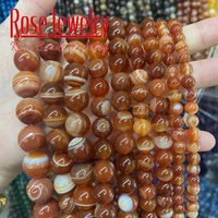 wholesale natural stone beads red stripes agates round beads for jewelry making diy bracelet necklace 4 6 8 10 12 14mm 15strand