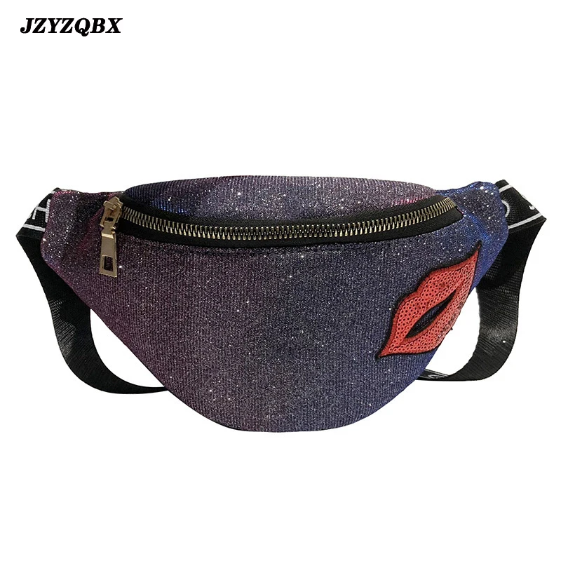 

Поясная Сумка JZYZQBX для женщин, бананка с блестками, забавные миниатюрные женские нагрудные сумочки