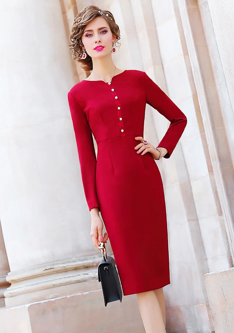 new Superior quality Package hip hot sexy dress autumn Women Party Dress Plus Size Pure color Long sleeves winter dresses