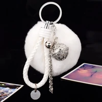 popular keychain plush ball key chain fluffy accessories car hanging ornament