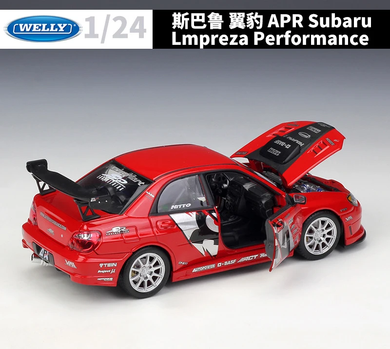 Весовая модель автомобиля Welly Diecast 1:24 SUBARU IMPREZA WRX STI APR игрушечный автомобиль из