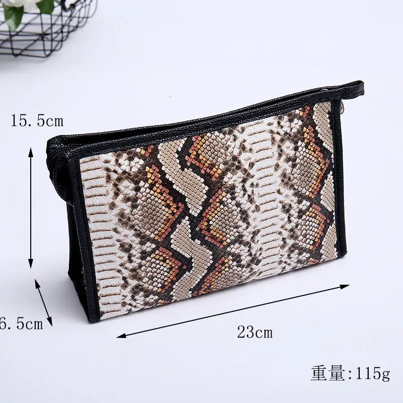 Стильный женский косметичка с принтом змеиной кожи для макияжа ванной комнаты