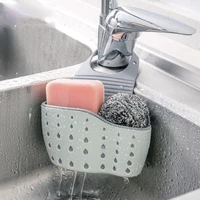 1pcs kitchen accessories utensils organizer adjustable snap sink soap sponge holder kitchen hanging drain basket kitchen gadgets