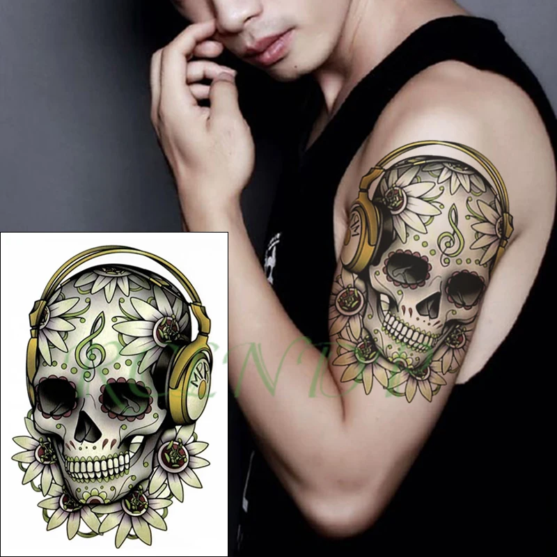 Водонепроницаемая Временная тату-наклейка с изображением Будды лотоса