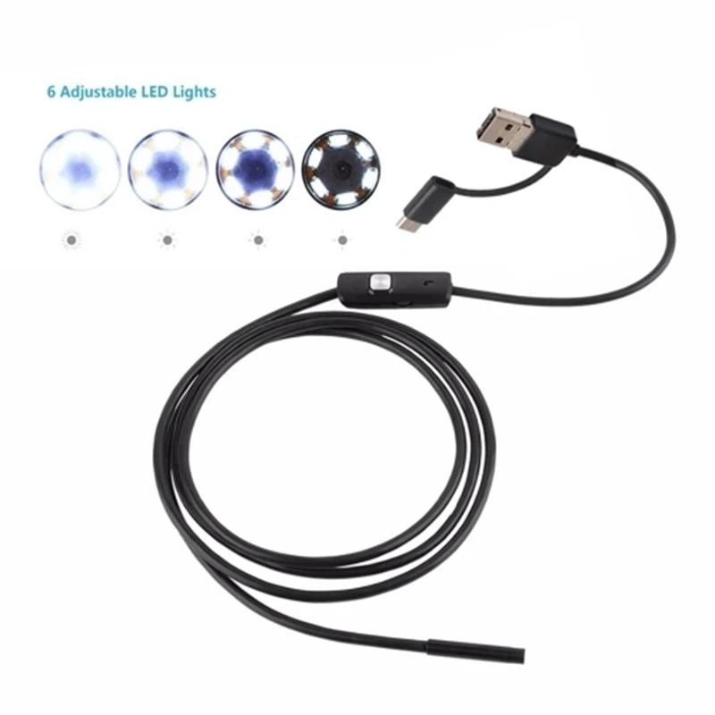Эндоскоп промышленный 3-в-1 6 светодиодов IP67 USB Type-C | Инструменты