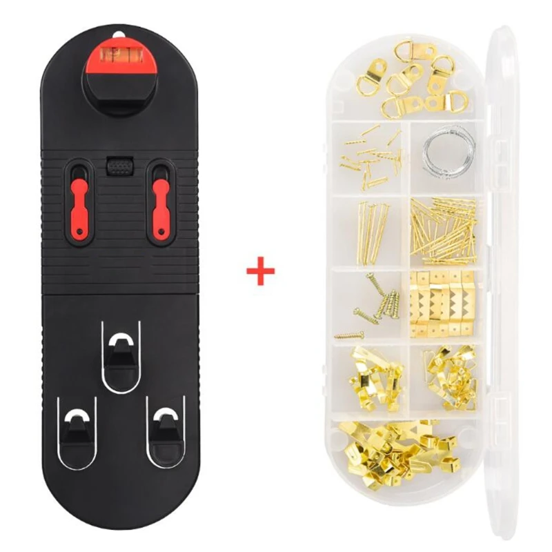 

Multifunctional Picture Hanging Tool Kit Hangers Hardware Case Painting Frame