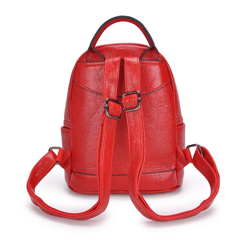 2019 женские кожаные рюкзаки с заклепками красного цвета Ретро Sac Dos Femme