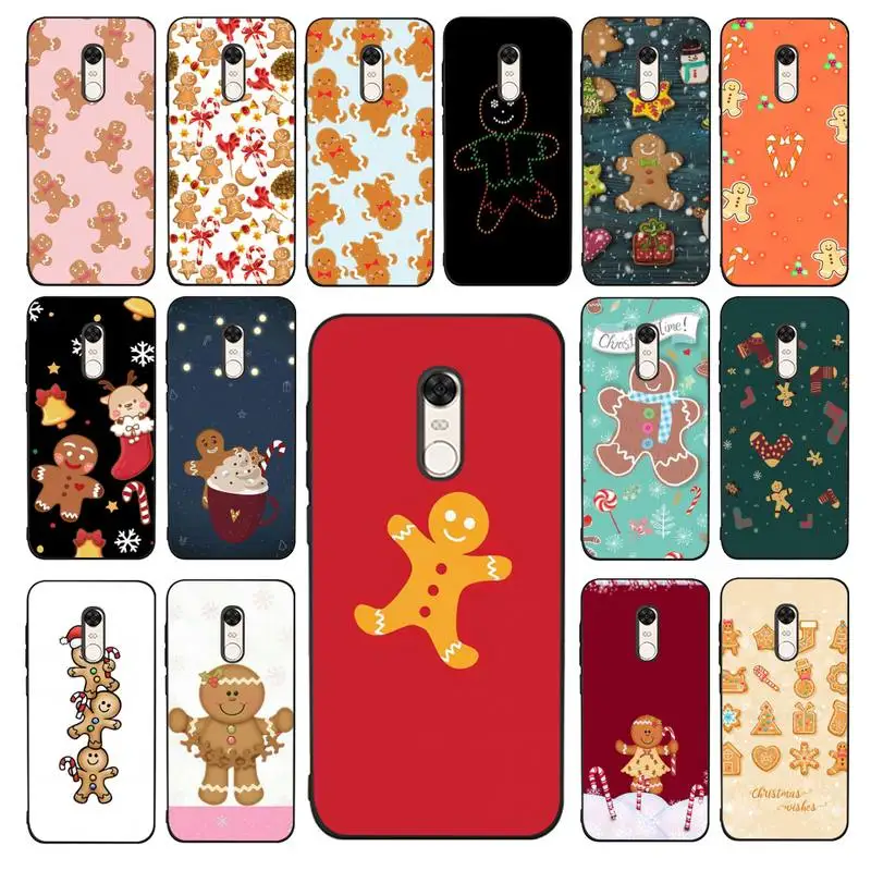 

MaiYaCa Cute Gingerbread man Christmas Phone Case for Redmi 5 6 7 8 9 A 5plus K20 4X 6 cover
