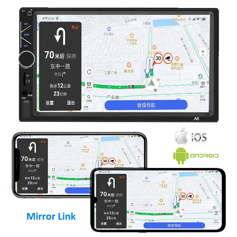 Автомагнитола 2 Din Mirror Link аудио видео MP5 плеер Bluetooth Handsfree A2DP USB TF Aux стерео система 7 дюймов головное устройство PHYEE A6