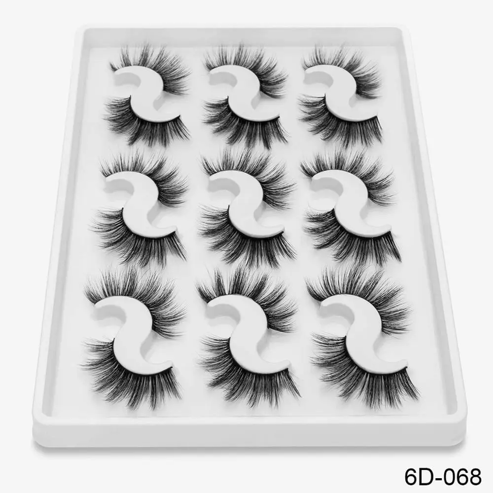 068 2/4/9 пар естественные длинные норковые ресницы 3D норковые ресницы толстый ручной полный газа Ресницы объемный мягкий норковые накладные ресницы - Цвет: 068
