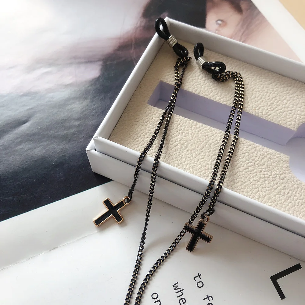 

Fashion Metal Pendant Glasses Hanging Chains Cross Heart Eyeglasses Sunglasses Spectacles Metal Holder Cord Lanyard Necklace