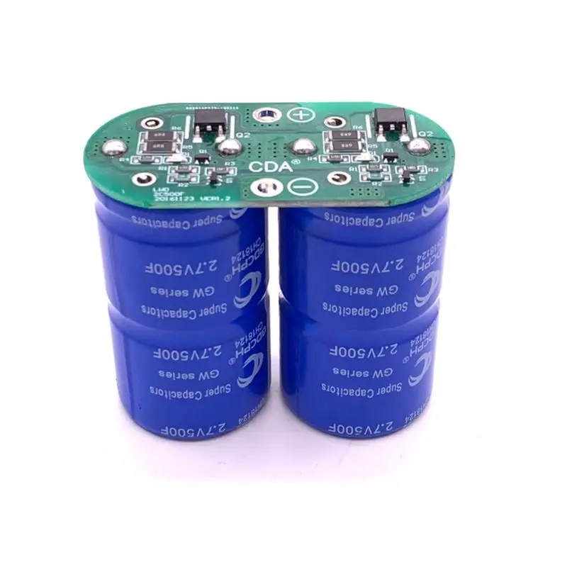 2pcs 2.7V 500F Super Farad Capacitor Single Row 5.4V 250F Low ESR Ultracapacitor