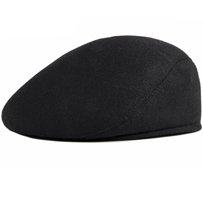 Береты мужские шапка Мужская плотная Теплая Зимняя шерстяная Регулируемая кепка