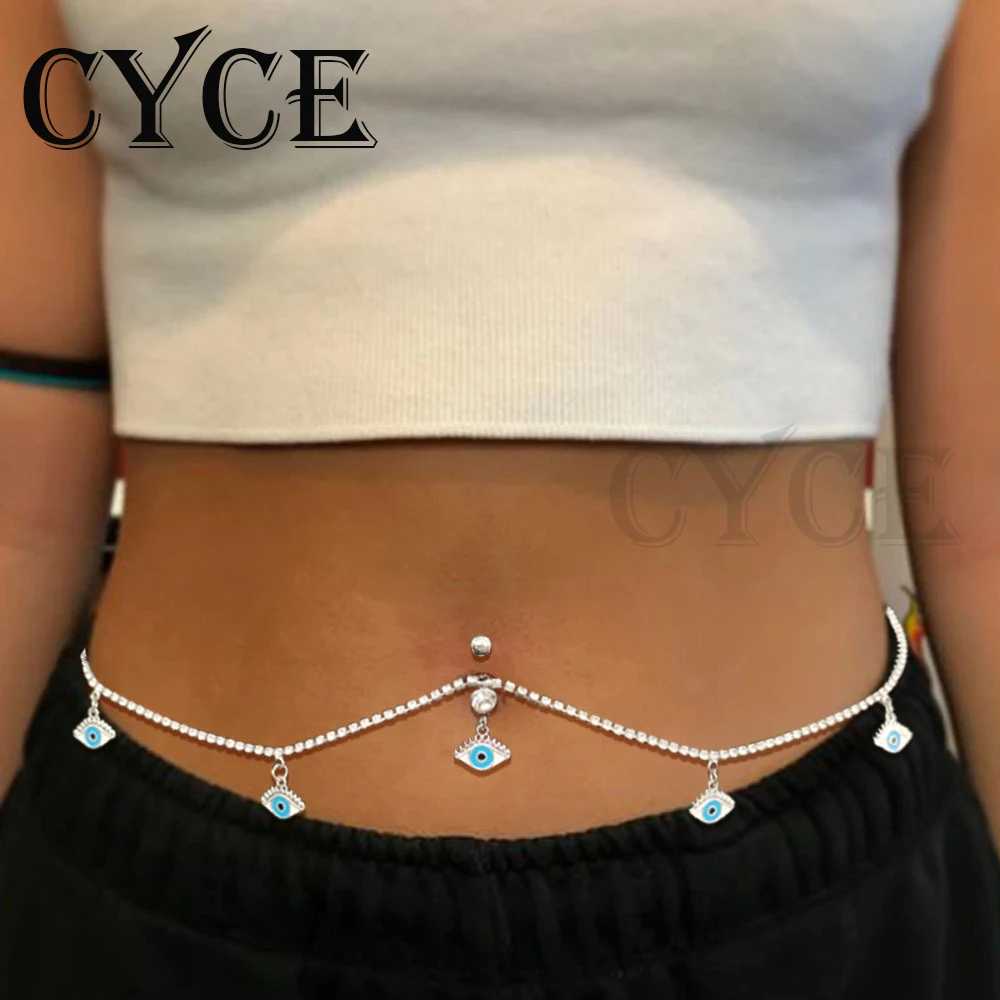 

CYCE Sexy Demon Eye Pendant Rhinestone Belly Button Waist Chain For Women Body Chain Piercing Navel Rings Body Jewelry Gift 2021