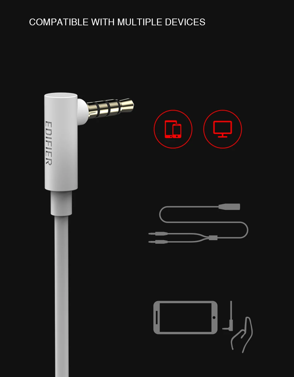 Проводная игровая гарнитура EDIFIER GM3SE с двумя микс, двойные подвижные катушки, наушники, точное акустическое позиционирование, дуговая форма, ушные крылья