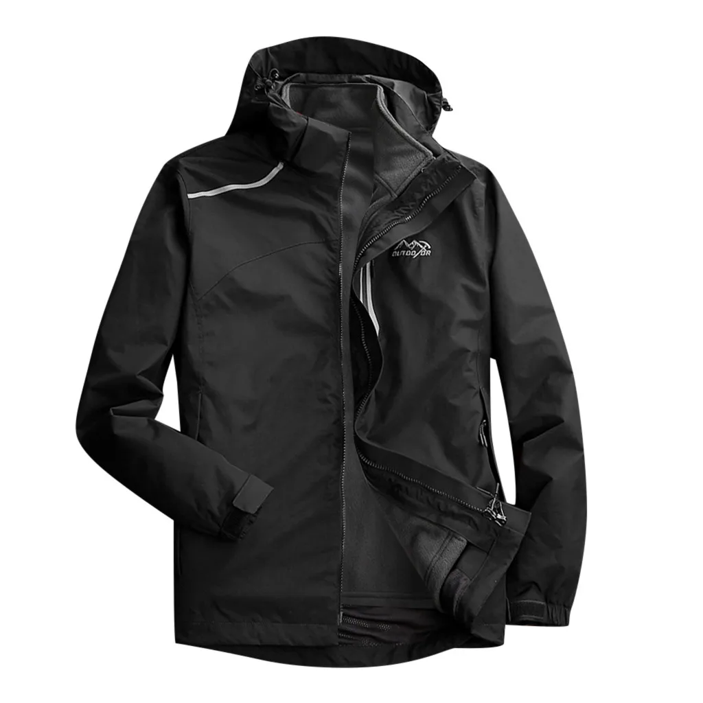 Зимняя Съемная бархатная куртка из двух частей SAGACE три в одном большого размера