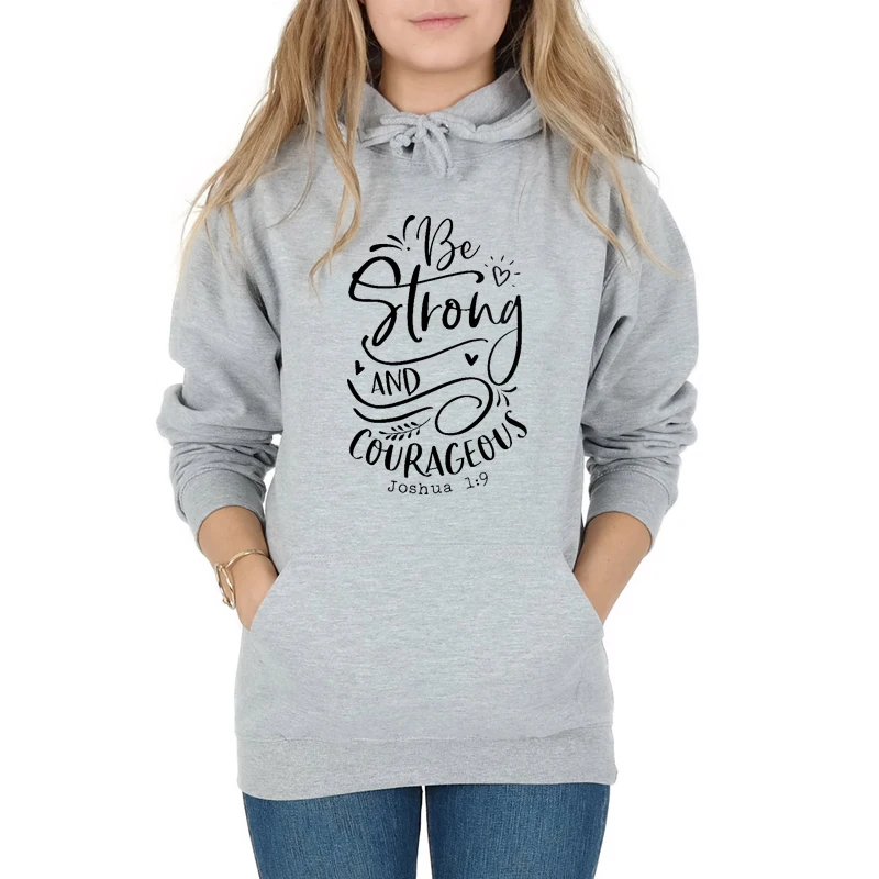 

Женский флисовый свитер с надписью «Be Strong and Brave», в стиле Библии