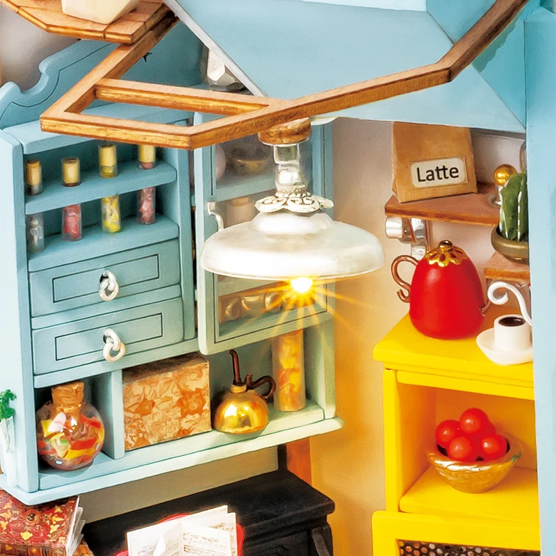 Обучающий деревянный кукольный домик Robotime Diy со светильник кой для девочек|Кукольные дома| |