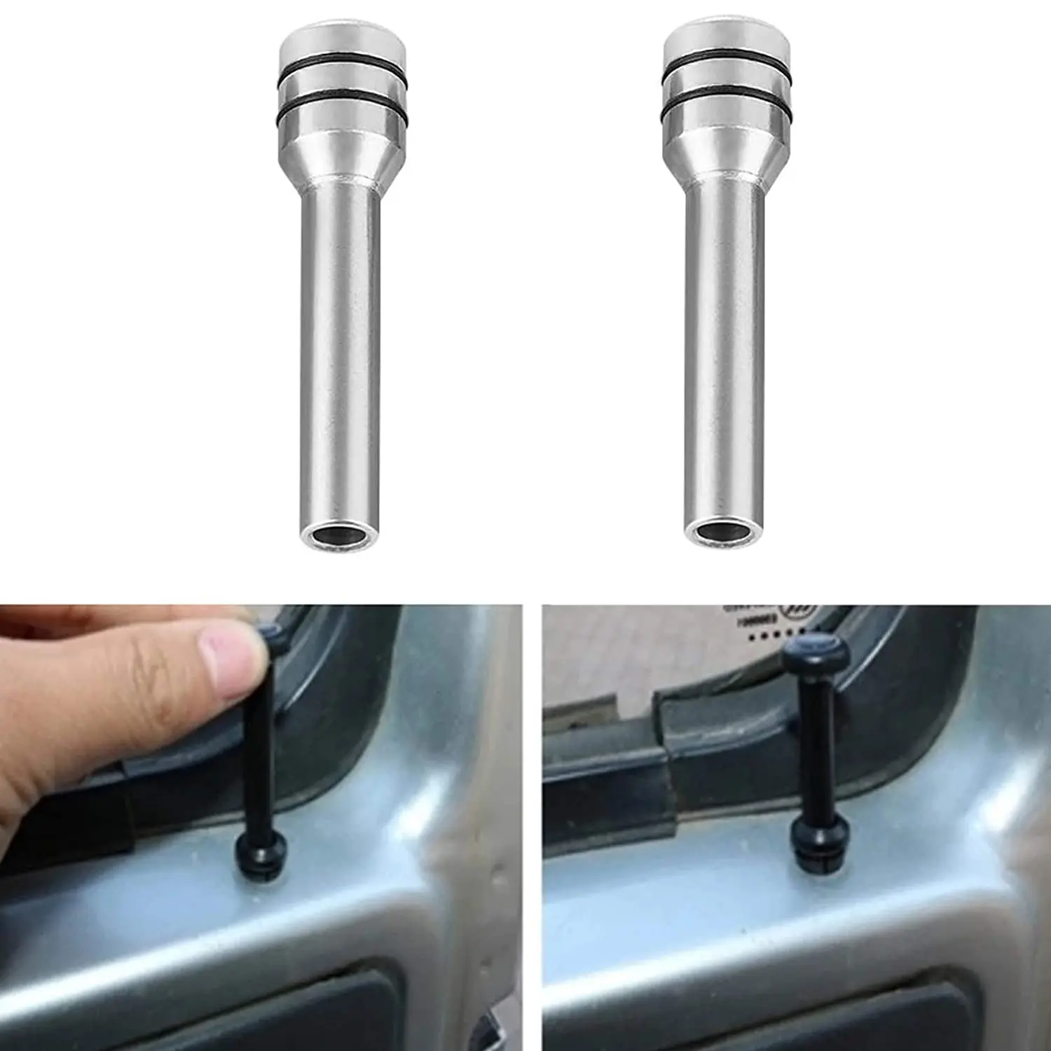 

Car Door Lock Knobs 2Pcs Aluminum Alloy Interior Car Door Pin Lock Universal Car Door Lock Pins Cover for Car SUV Truck Silver