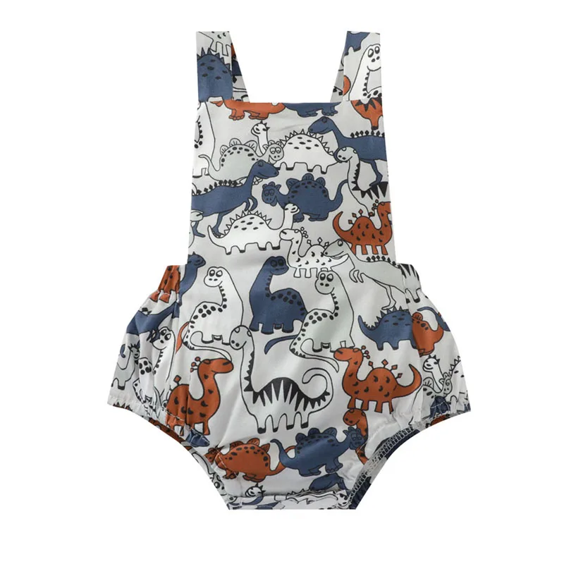 

Pudcoco 0-24M Romper Baby Boys Girls Summer Dinosaur Cartoon Cute Print with Belt Infant Toddler Jumpsuit Outfit Leotard Clothes
