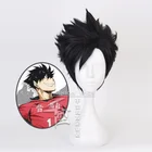 Kuroo Tetsurou, черный короткий парик, Аниме Haikyuu Karasuno, школьный волейбольный клуб, косплей, синтетический парик для косплея