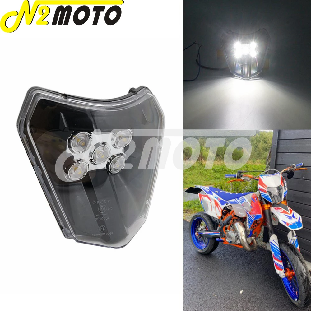 Мотокросс светодиодный E8 фара маска Обложка для 250 300 350 450 500 EXC XC W F отл шесть дней