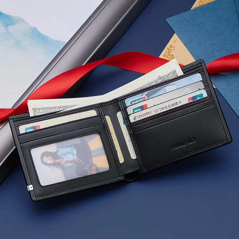 WILLIAMPOLO натуральная кожа кошелек держатель для карт роскошный мужской RFID кошельки