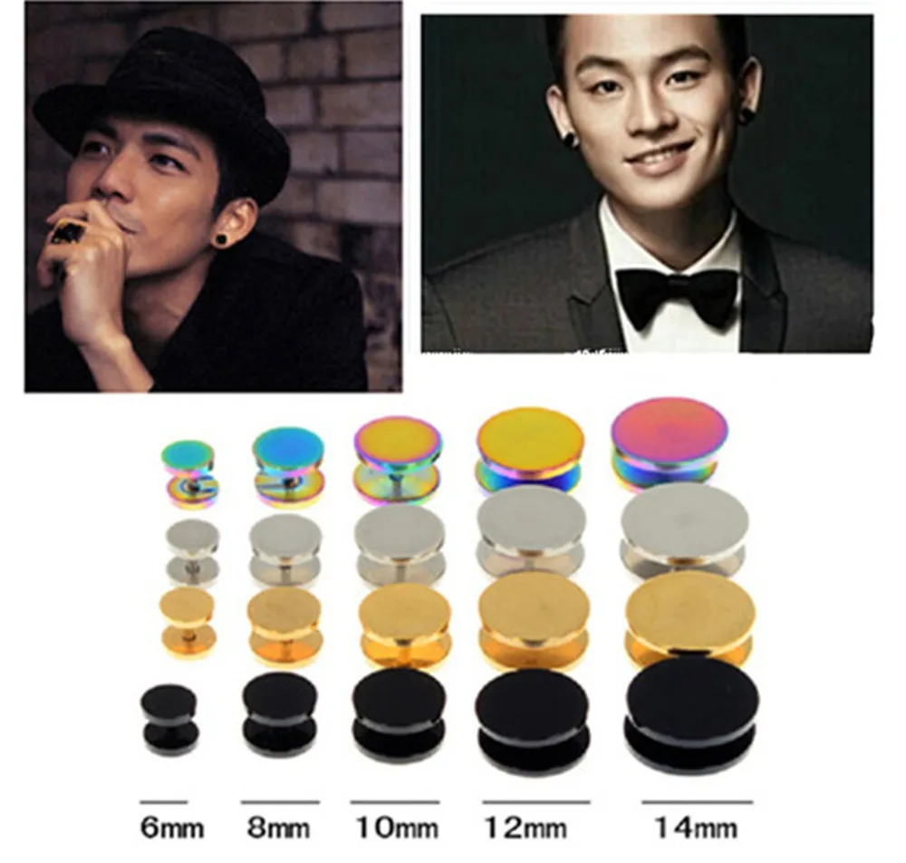 SexeMara 2 шт. золотистые черные из нержавеющей стали обманщик искусственные ушные