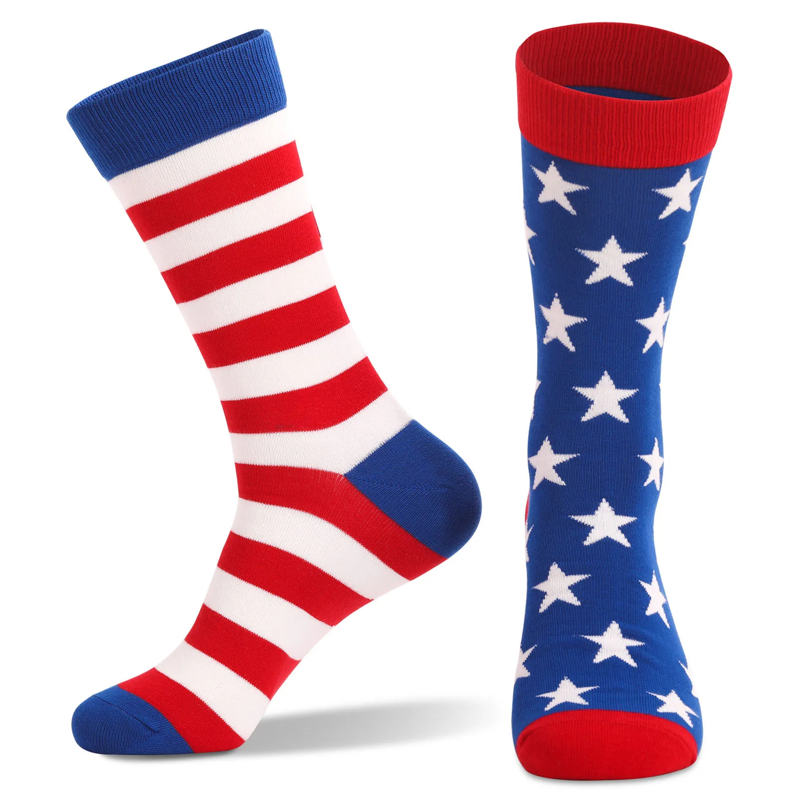 

New European and American High-quality Breathable Men's Cotton Socks American Flag Striped Cotton Socks Star Flag Socks Women