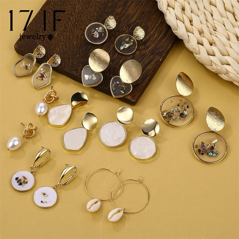 Женские винтажные серьги 17IF серьги-подвески из смолы с геометрическим узором в