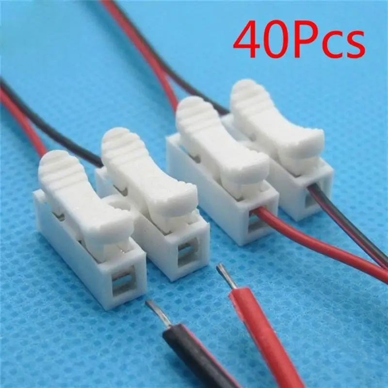 

40PCS Spring Connector Electrical Cable Wire No Welding Screws Clamp Terminal Block Splice Screws Terminal Clamp