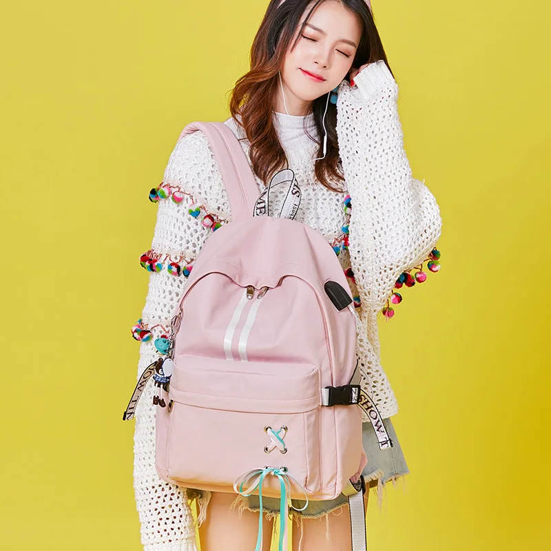 

Backpack Korean fashion leisure backpack student schoolbag large capacity college student girl computer bag