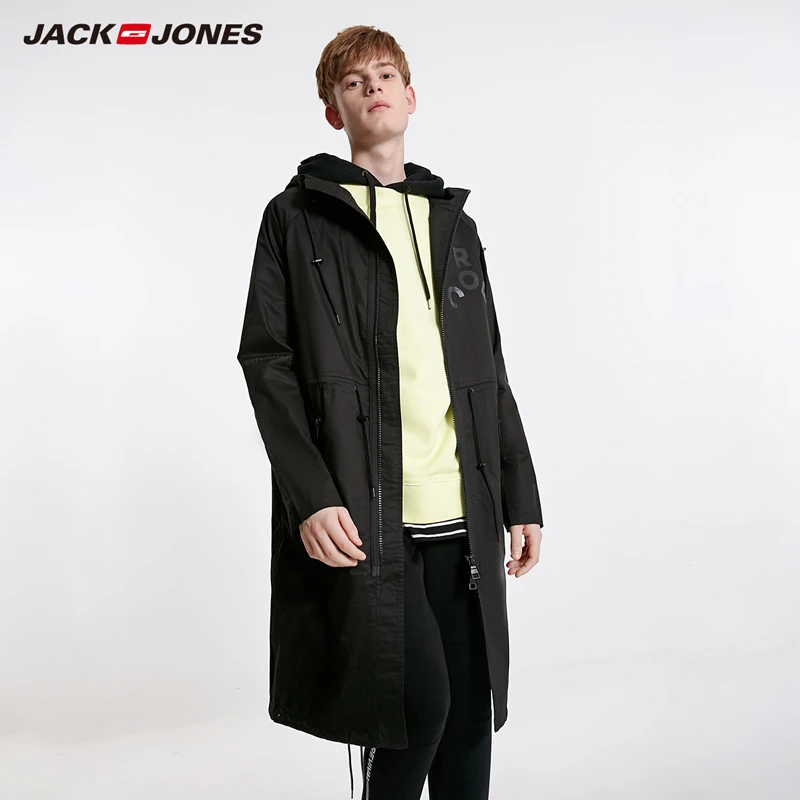Мужское длинное пальто с капюшоном JackJones куртка выше колена уличная одежда 219121549 |