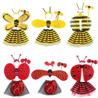 bee wings antenna headband fairy wand skirt costume set performance props girls princess gifts party dress decoration purim
