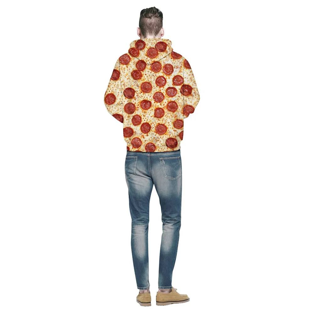

3d Hoodies Men/Women Pullover Sweatshirts Funny Printed Big Pizza Food Hooded Tracksuits Tops Streetwear YXQL013