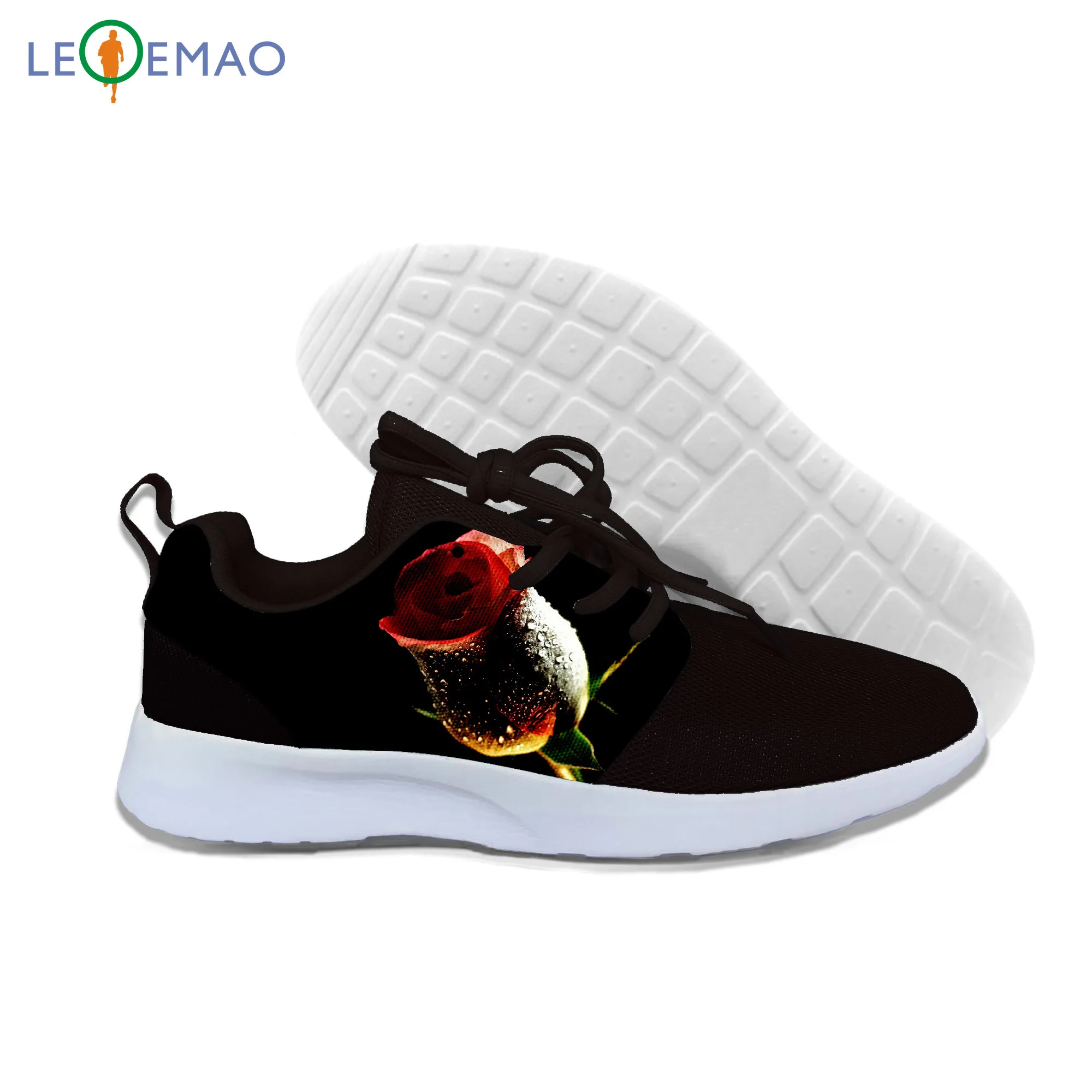 

Men Women Running Shoes Rose Flower For High Quality Breathable Rose Flowers Air Mesh Lightweight Outdoor Sport Sneaker
