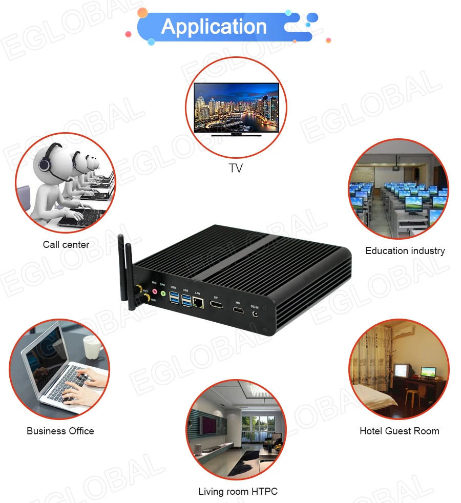 Процессор EGLOBAL Fanless мини-компьютер Intel Core i7 8550U Quad Windows 10 pro Linux Ubuntu мини-ПК без