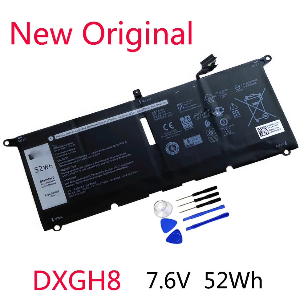 

Новый аккумулятор DXGH8 для ноутбука Dell XPS 13 9380 9370 7390 для Dell Inspiron 7390 2-в-1 7490 G8VCF H754V 0H754V P82G 7,6 V 52Wh