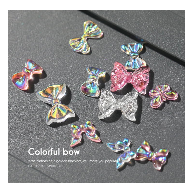 10 шт. голографические галстуки бабочки для ногтей|Стразы и украшения| |