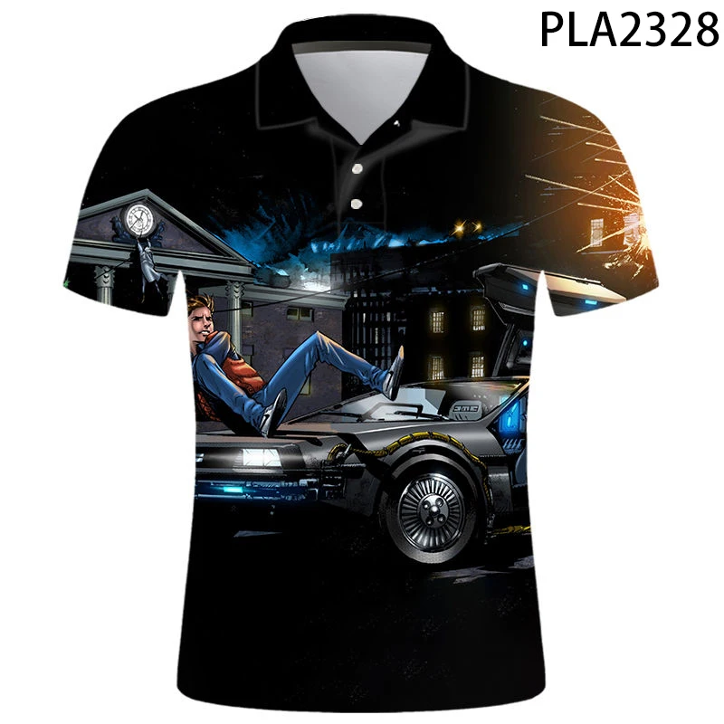

Рубашка-поло мужская с 3D принтом «Назад в будущее»